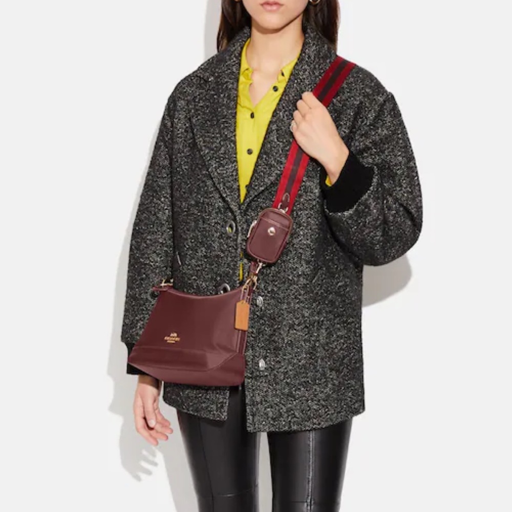 Coach Ellis Shoulder Bag Crossbody Bag Eine Maroon Color - Picture 3 of 4
